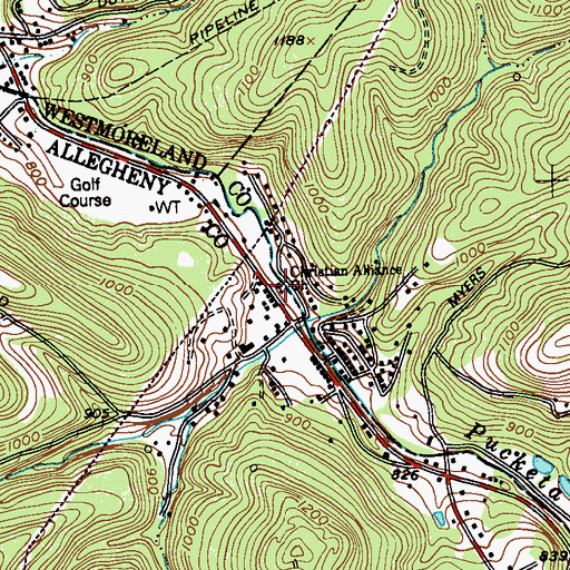 Topographic Map of Christian Alliance Church, PA