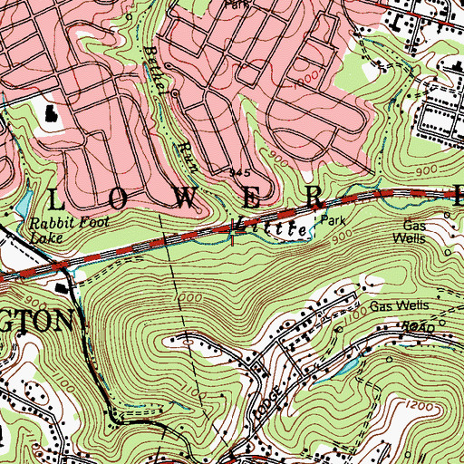 Topographic Map of Bethel Run, PA