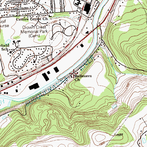 Topographic Map of Believers Tabernacle Apostolic Church, PA