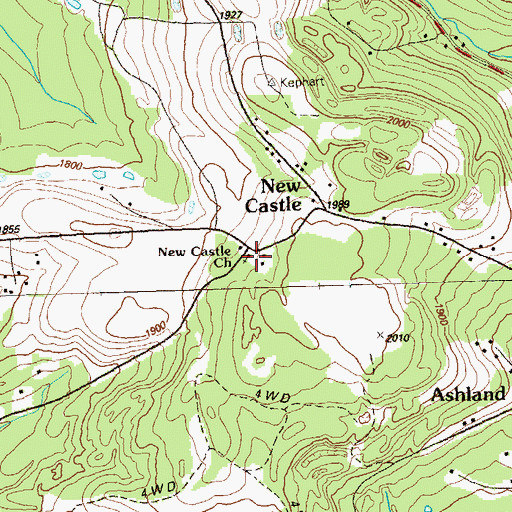 Topographic Map of New Castle United Methodist Church, PA