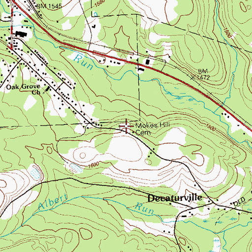 Topographic Map of Mokes Hill Cemetery, PA