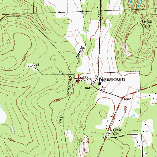 Topographic Map of House of Prayer Church, PA