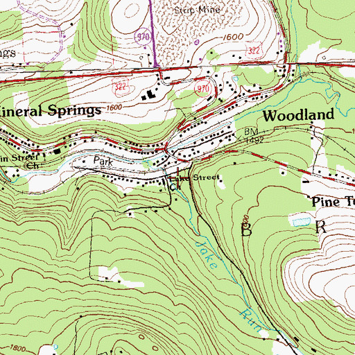 Topographic Map of Lake Street United Methodist Church, PA