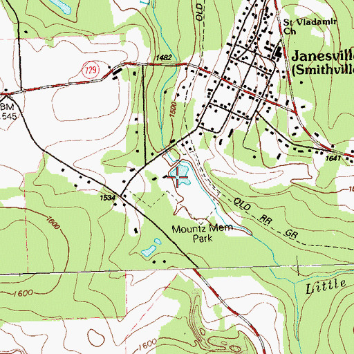 Topographic Map of Mountz Memorial Park, PA