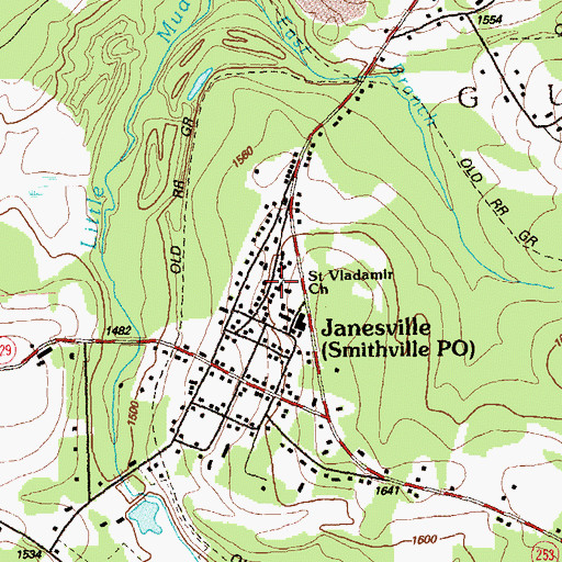 Topographic Map of Saint Vladimir Church, PA