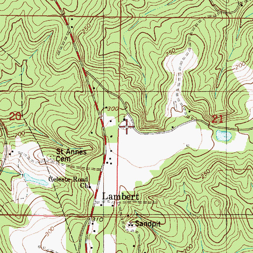 Topographic Map of Lambert Cemetery, AL