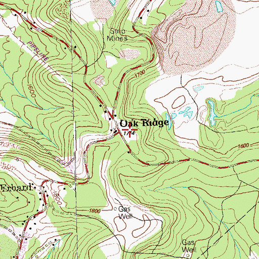 Topographic Map of Oak Ridge Union Church, PA