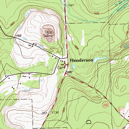 Topographic Map of Henderson Cemetery, PA