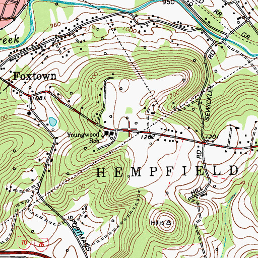 Topographic Map of Sewickley Church, PA