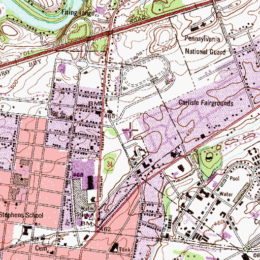Topographic Map of Hamilton Elementary School, PA