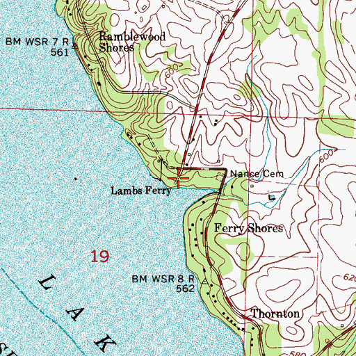 Topographic Map of Lambs Ferry, AL