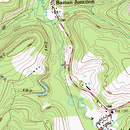 Topographic Map of Benjamin Number 10 Mine Station (historical), PA