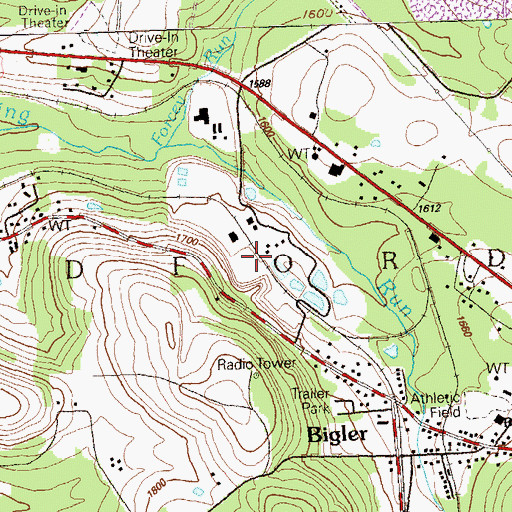 Topographic Map of Bradford Refinery Mine Station (historical), PA