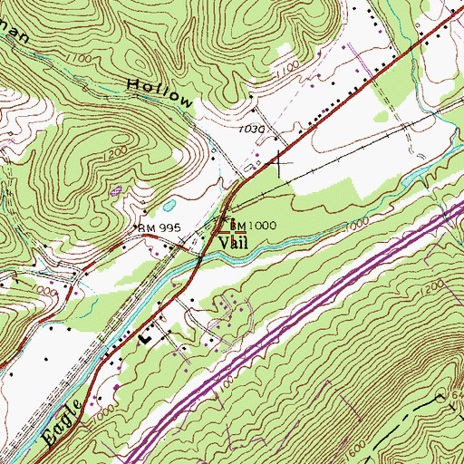 Topographic Map of Vail, PA