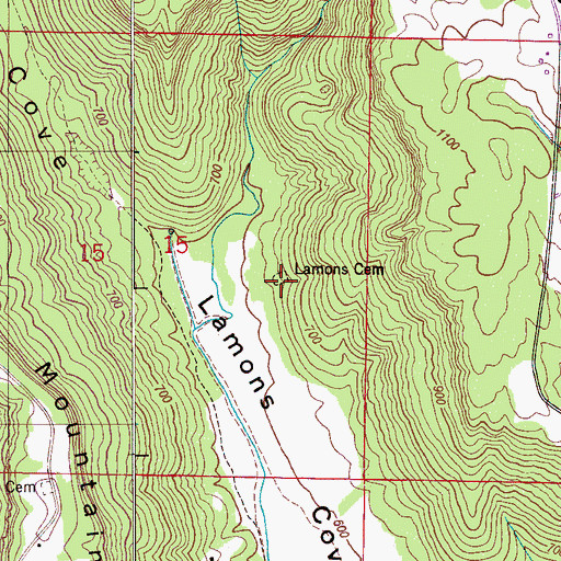 Topographic Map of Lamons Cemetery, AL