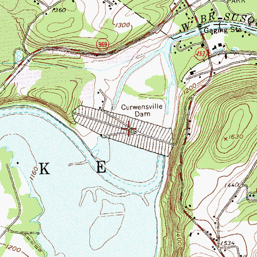 Topographic Map of Curwensville Dam, PA