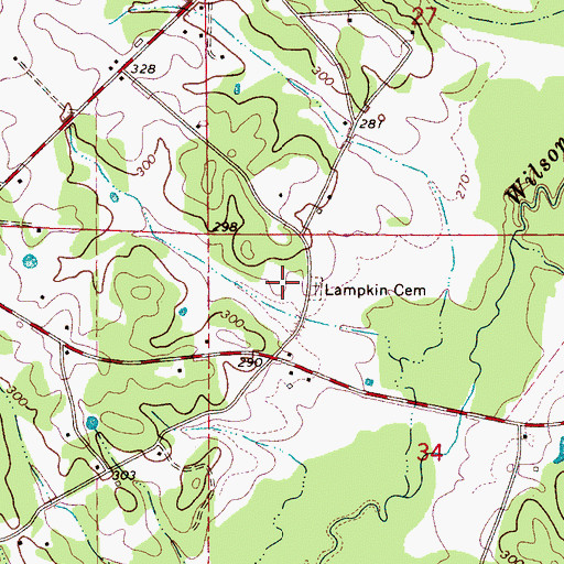 Topographic Map of Lampkin Cemetery, AL