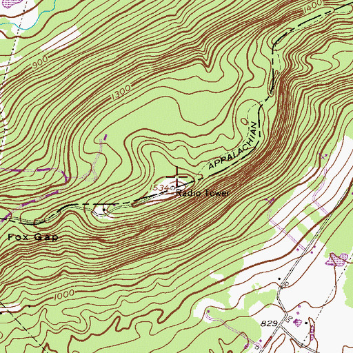 Topographic Map of Kittatinny Mountain, PA