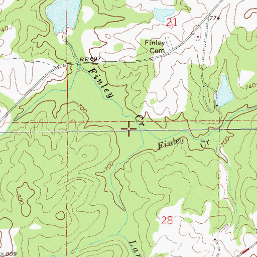 Topographic Map of Landrum Creek, AL