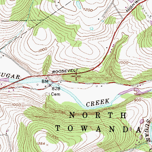 Topographic Map of Bradford County, PA