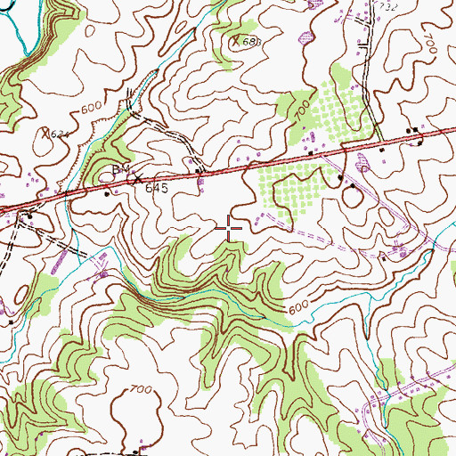 Topographic Map of Franklin County, PA