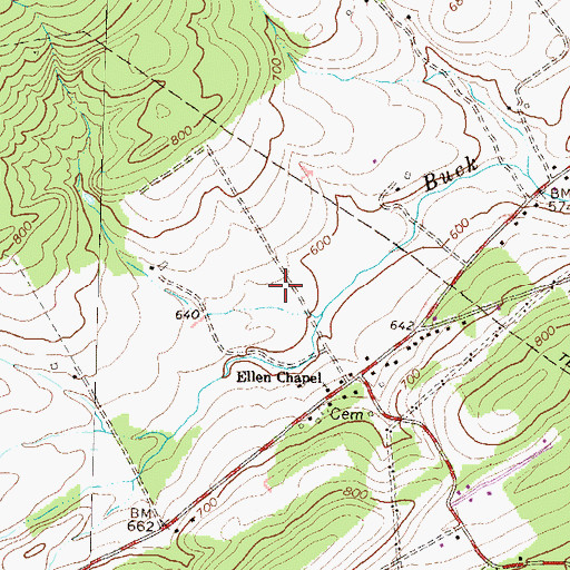 Topographic Map of Mifflin County, PA