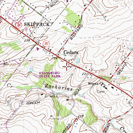 Topographic Map of Montgomery County, PA