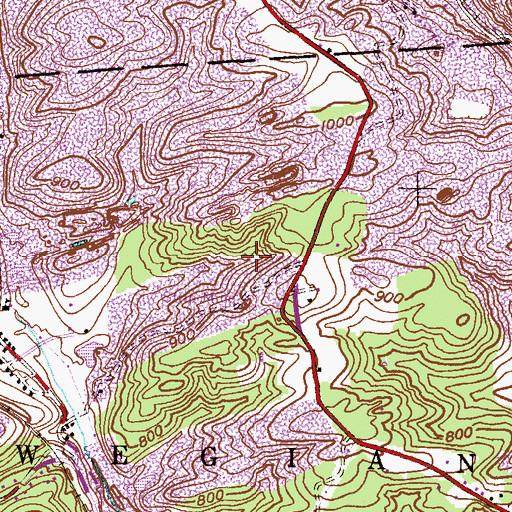 Topographic Map of Schuylkill County, PA
