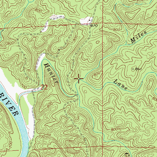 Topographic Map of Lane Branch, AL
