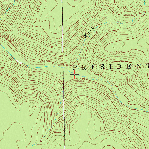 Topographic Map of Korb Run, PA