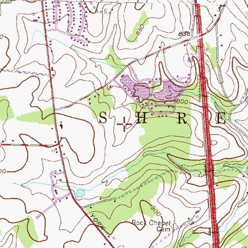 Topographic Map of McCrory Stores Heliport, PA