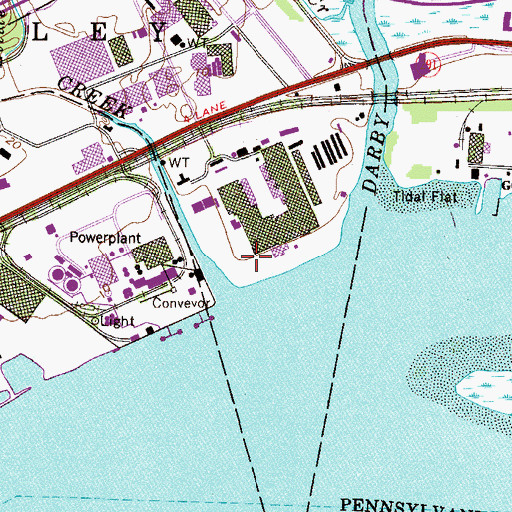 Topographic Map of Boeing-Vertol Company Center Three South Heliport, PA