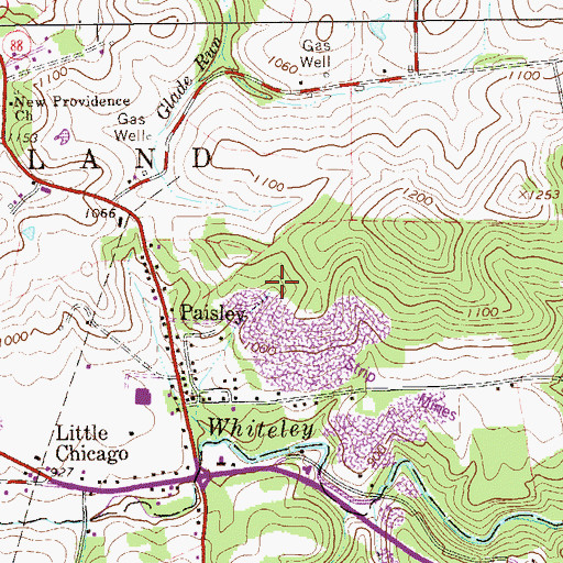 Topographic Map of Gallatin Fuel Heliport, PA