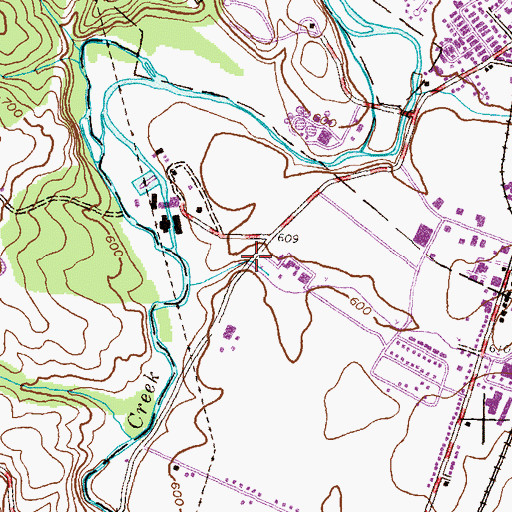 Topographic Map of E F Goetz and Son Construction Corporation Heliport, PA