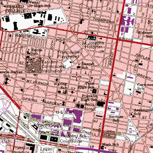 Topographic Map of Philadelphia Fire Department Heliport, PA