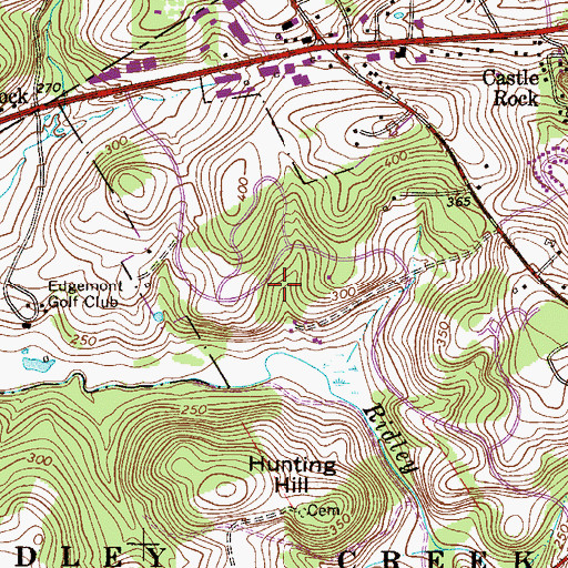 Topographic Map of Edgemont US Army Reserve Center Airport, PA