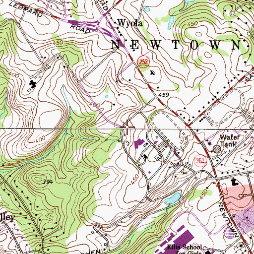 Topographic Map of Foxcatcher Heliport, PA
