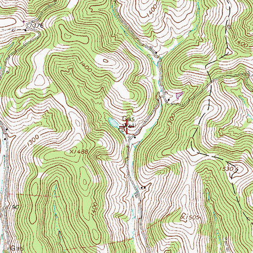 Topographic Map of Jameson Memorial Hospital Heliport, PA