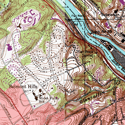 Topographic Map of State Police Area One Heliport, PA