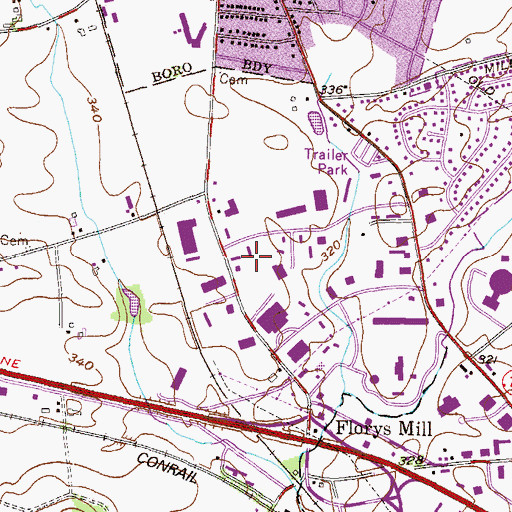 Topographic Map of Hamilton Bank Heliport, PA