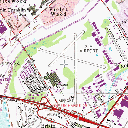 Topographic Map of 3-M Heliport, PA