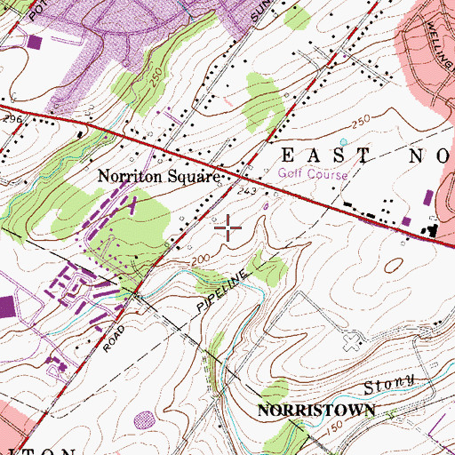 Topographic Map of Suburban General Hospital Heliport, PA