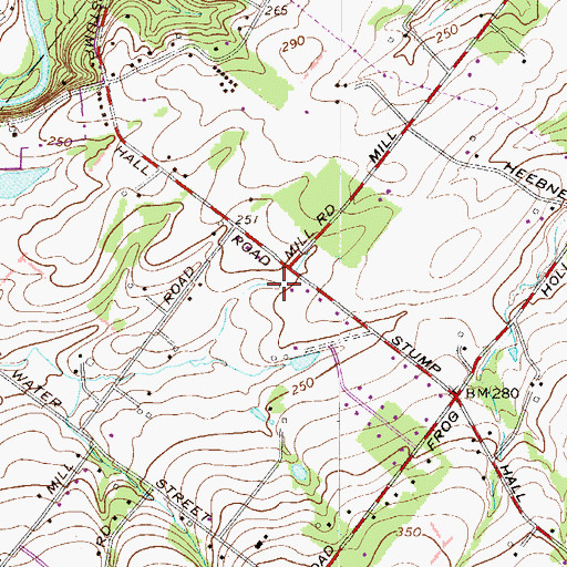 Topographic Map of Worcester Heliport, PA