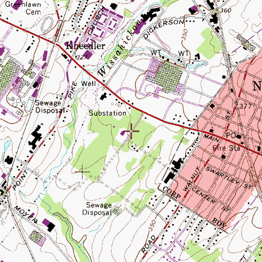 Topographic Map of Upper Gwynedd Township Police Heliport, PA