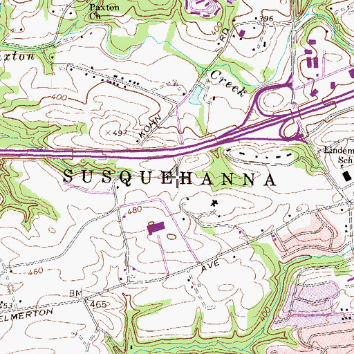 Topographic Map of State Police Area III Heliport, PA