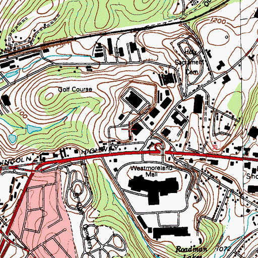 Topographic Map of Sheraton Inn Greensburg Heliport, PA