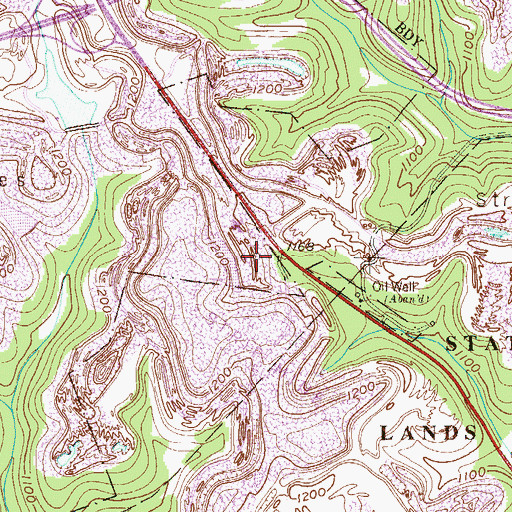 Topographic Map of Bologna Heliport, PA