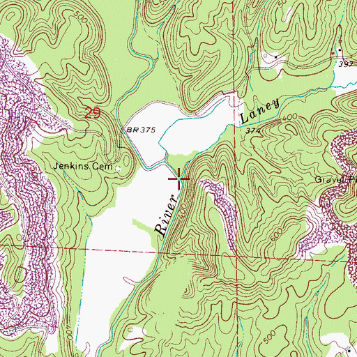 Topographic Map of Laney Branch, AL