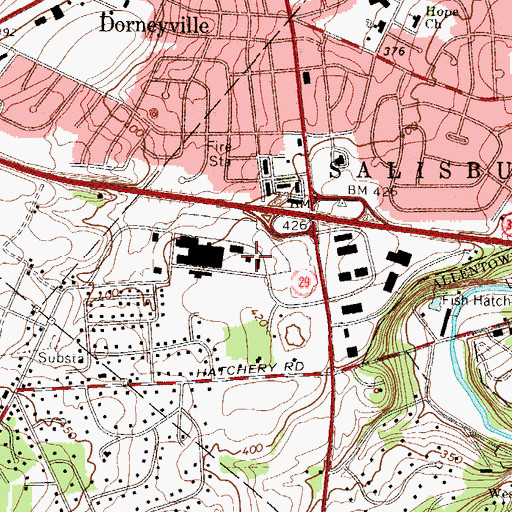 Topographic Map of Allentown and Sacred Heart Hospital Center Airport, PA