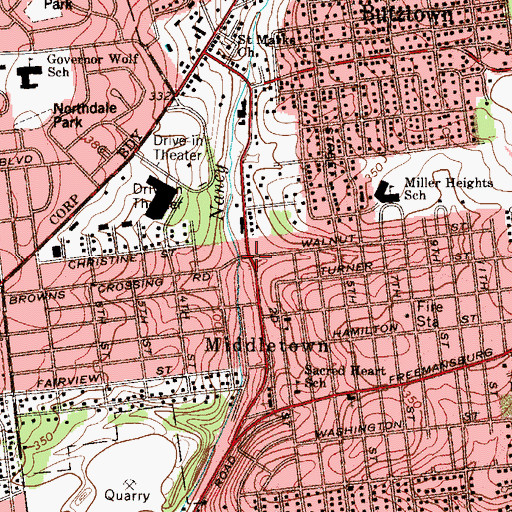 Topographic Map of Posh Heliport, PA